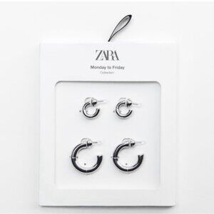 Zara Pack of Hoop earrings Monday to Friday collection ✨🔥🔥🔥